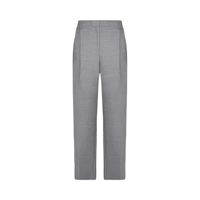 Pre-owned Burberry Gaelle Wide Leg Trousers 'grey' | Women's Size 12 In Gray