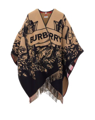 Burberry Gallant Knight Cape In Sand