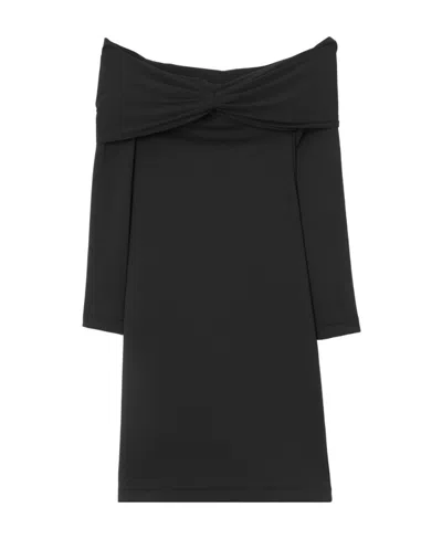 BURBERRY BURBERRY GATHERED-DETAIL OFF-SHOULDER STRETCH MIDI DRESS