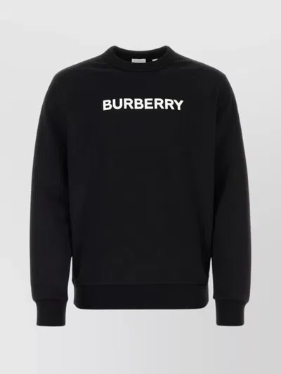 Burberry Burlow Logo Cotton Jersey Sweatshirt In Black