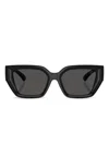 Burberry Geometric-frame Logo-plaque Sunglasses In Black