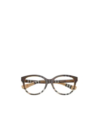 Burberry Geometric Frame Plano Lens In Black
