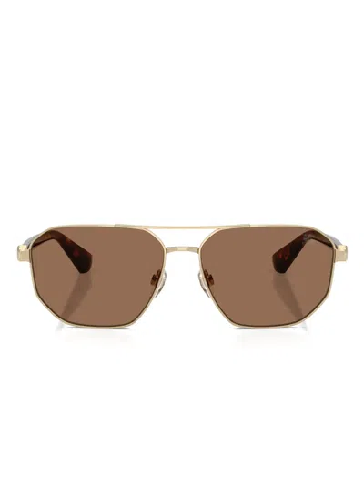 Burberry Geometric-frame Sunglasses In Brown