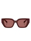 Burberry Geometric-frame Sunglasses In Burgundy