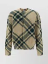 BURBERRY GEOMETRIC PATTERN RIBBED WOOL CARDIGAN