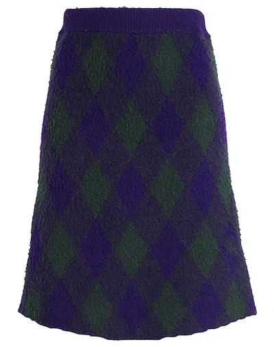 Burberry Geometric Print Wool A-line Skirt In Blue