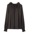 Burberry Geometric Silk Blouse In Gray