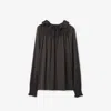 Burberry Geometric Silk Blouse In Black
