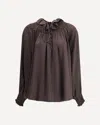 Burberry Women Geometric Silk Blouse In Brown