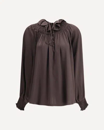 BURBERRY GEOMETRIC SILK BLOUSE