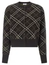 Burberry Ribbed Cuff Long Sleeve Knit Cardigan In Brown
