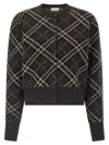 Burberry Ribbed Cuff Long Sleeve Knit Cardigan In Brown
