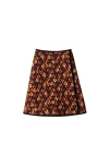 Burberry Geranium Leaf Quilted Nylon Skirt In Brown
