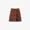 Burberry Geranium Leaf Quilted Nylon Skirt In Multi