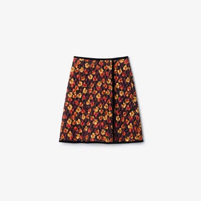 BURBERRY BURBERRY GERANIUM LEAF QUILTED NYLON SKIRT