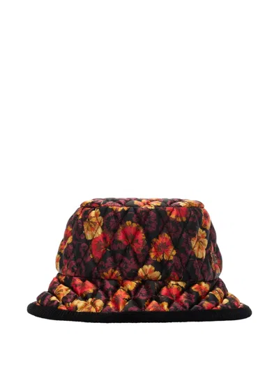 Burberry Geranium-print Quilted Bucket Hat In Red