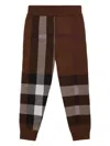 Burberry Gerard Checked Jogging Pants In Brown