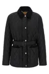 Burberry Women Black Nylon Belted Quilted Jacket In Black