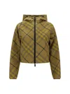 Burberry Casual Cedar Camel Cuadros Zip Jacket For Women