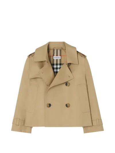 Burberry Kids' Giacca Trench In Brown