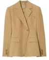 Burberry Woman Blazer Camel Size 6 Virgin Wool In A2146