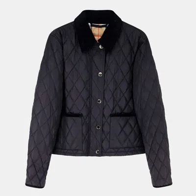 Burberry Black Down Jacket In Blue