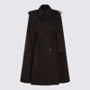 Burberry Cashmere Coat With Belted Waist And Epaulettes In Brown
