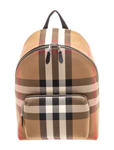 Pre-owned Burberry Giant Check Backpack W/ Tags In Brown