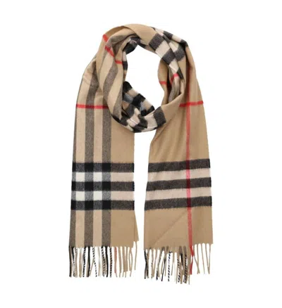 Pre-owned Burberry Giant Check Beige Cashmere Scarf