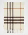 Burberry Checked Fringe Detail Rectangular Scarf