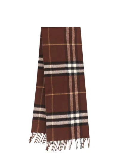 Burberry Giant Check Cashmere Scarf In Brown