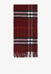 Burberry Check Patterned Cashmere Scarf Fringed Edges In Brown