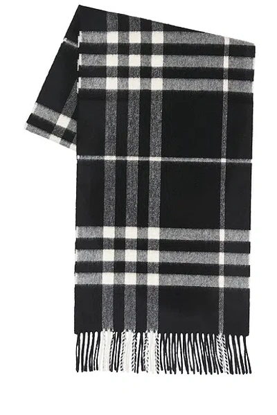 Burberry Giant Check Cashmere Scarf In Black