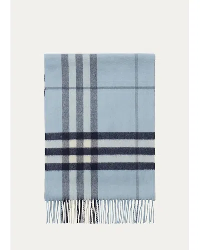 Burberry Giant Check Cashmere Scarf In Blue