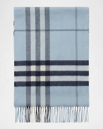 Burberry Giant Check Cashmere Scarf In Blue