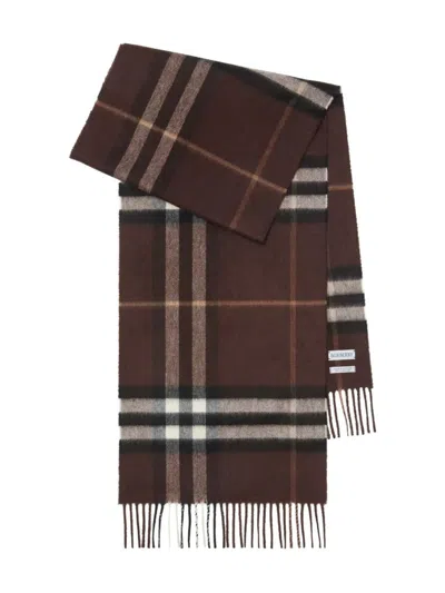 Burberry Giant Check Cashmere Scarf In Brown