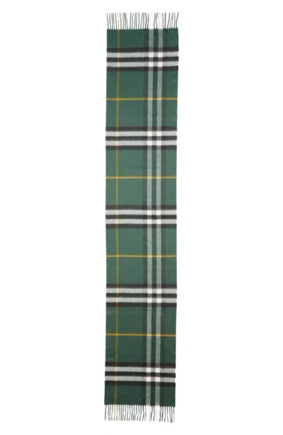Burberry Giant Check Cashmere Scarf In Green