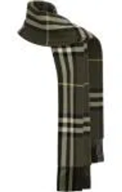 Burberry Giant Check Cashmere Scarf In Green