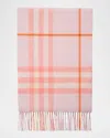 Burberry Giant Check Cashmere Scarf In Pink
