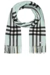 Burberry Giant Check Cashmere Scarf In Spearmint
