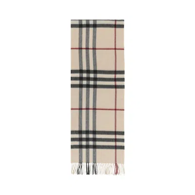 Pre-owned Burberry Giant Check Cashmere Scarf 'stone' | Grey | Women's Size Onesize