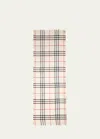 Burberry Check Lightweight Wool Scarf In Stone Check