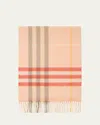 Burberry Giant Check-print Cashmere Scarf In Teacup