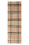 Burberry Giant Check Print Wool & Silk Scarf In Brown