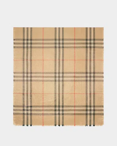 BURBERRY GIANT CHECK-PRINT WOOL-BLEND SCARF