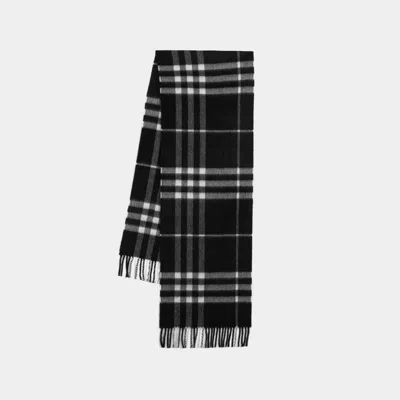 Burberry Giant Check Scarf -  - Cashmere - Black