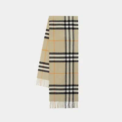 Burberry Giant Check Scarf -  - Cashmere - Grey