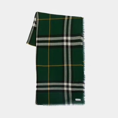 Burberry Giant Check Scarf -  - Wool - Green