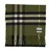 Burberry Checked Cashmere Scarf In Green