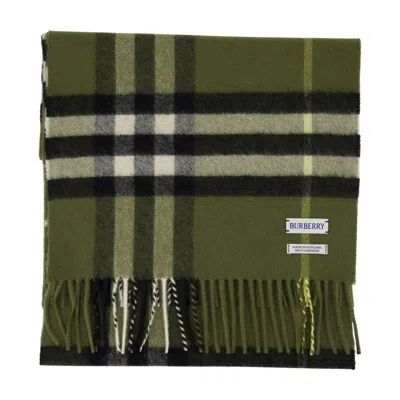 Burberry Embroidered Cashmere Scarf In Green
